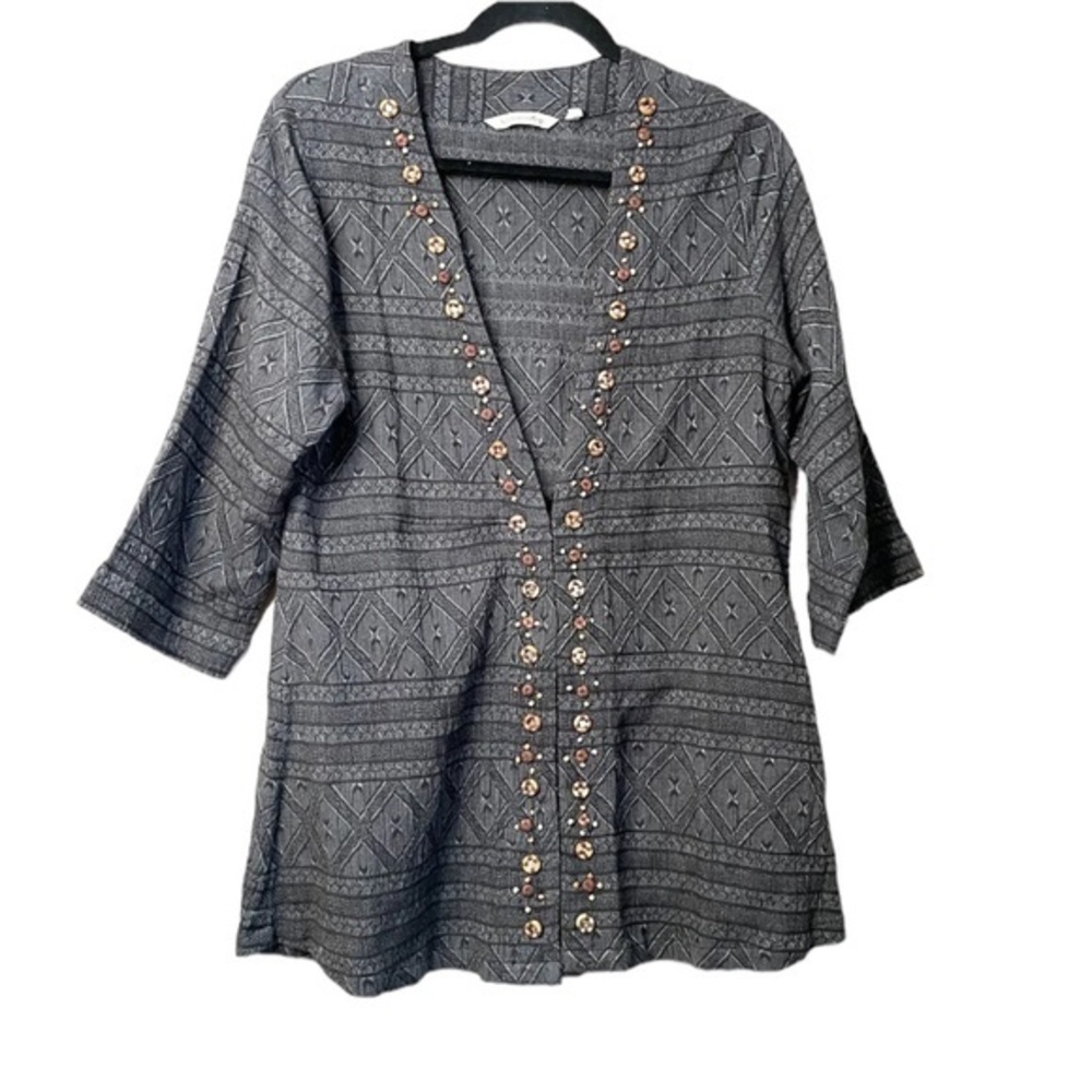 Soft Surroundings Beatrice Jacket Beaded Cardigan
Open Front Sz large 2CB36 Gray